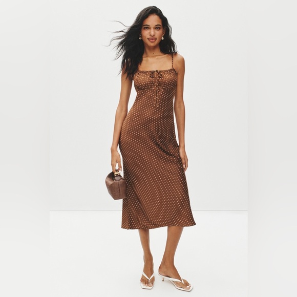 Ciao Lucia Brown Polka Dot Dress - Picture 4 of 10